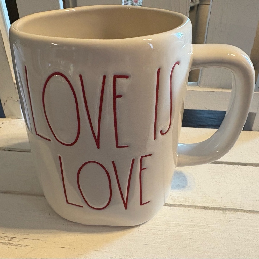 Rae Dunn Red and White Love Is Love Mug